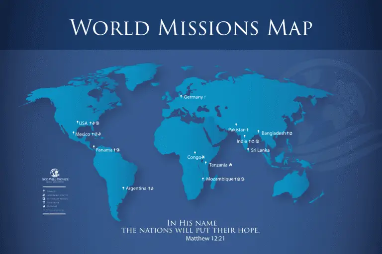 World missionary map showing all our mission locations